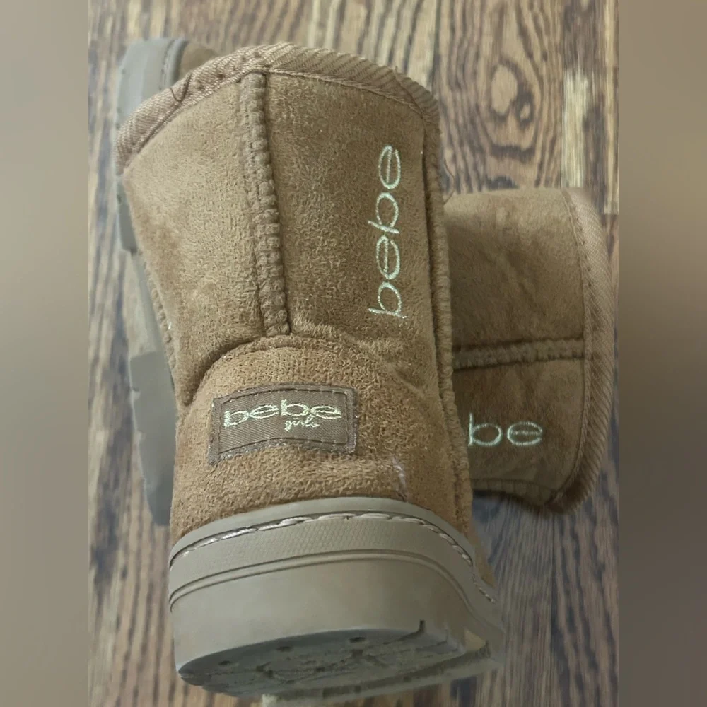 bebe Girls Brown Faux Fur Pull-On Winter Boots Size 9